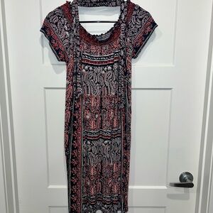 Lucky Brand Red and Blue Knit Dress XS